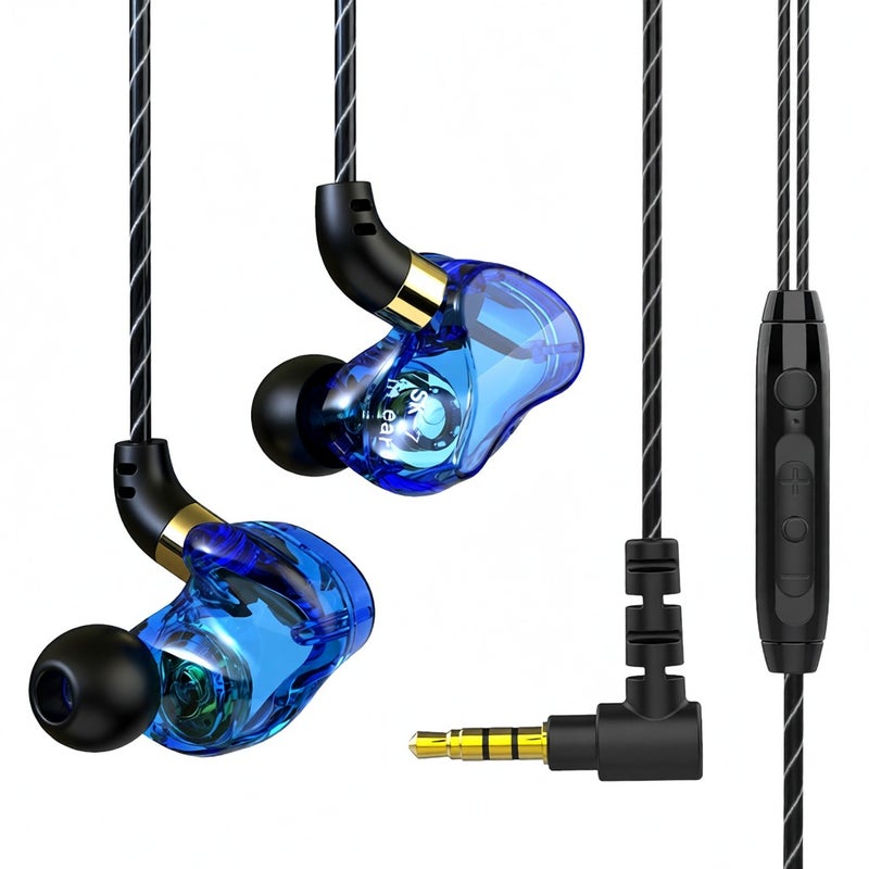 QKZ SK7 3.5mm Wired Headphones In-ear Earbuds Super Bass Music Earphone Sports Headset with Microphone - Image 1